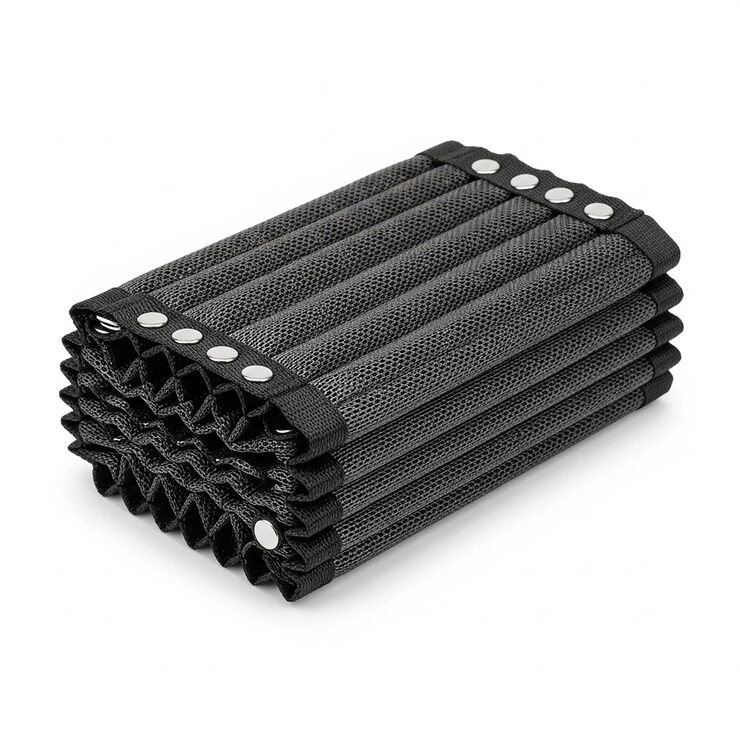 folded black mesh camping stool image stock 1254992 313133