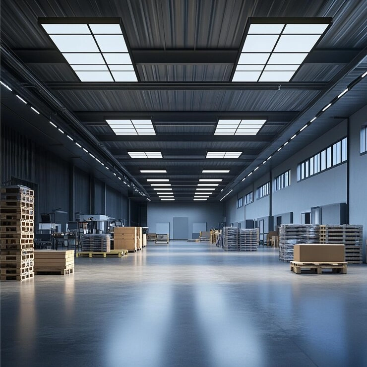 led light panels providing bright even illumination large spaces such as warehouses s 1314467 70608