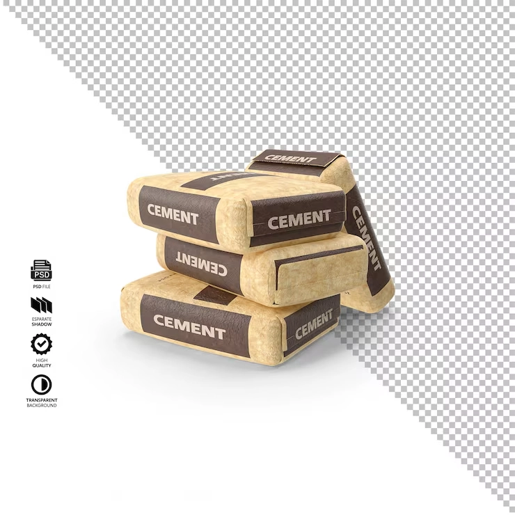 psd stack cement bags construction projects transparent realistic background 500133 888