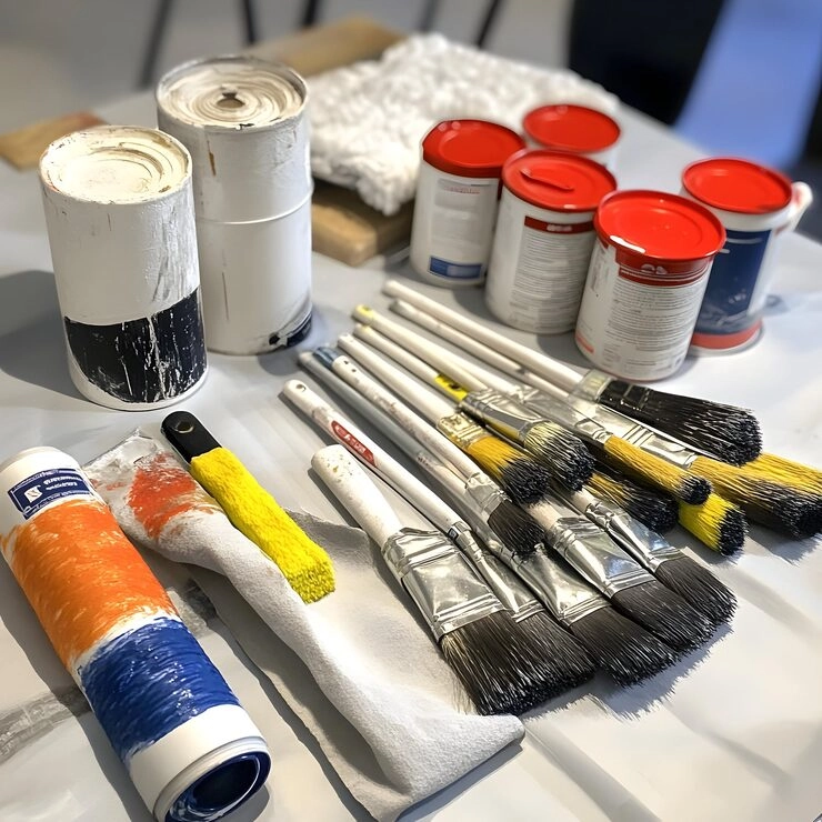 table with different types paint paint it 1099689 6483